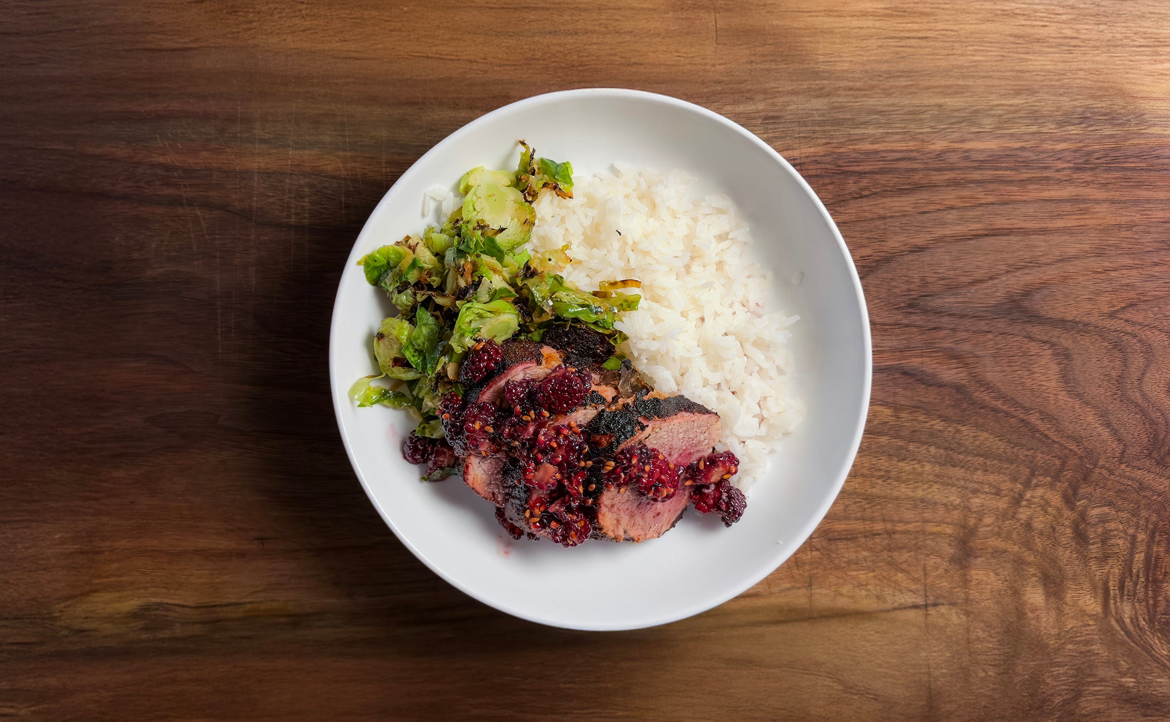 Smoked Pork Tenderloin with Blackberry Honey Reduction